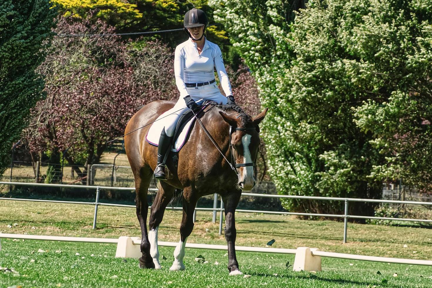 Rider training in a combined arena